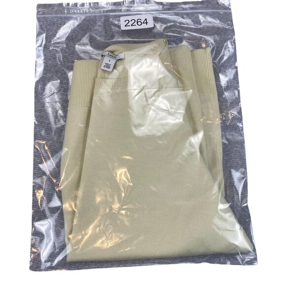 Lewit Sweater Womens Sz 1 Beige Merino Wool Lace Short Sleeve Crew Neck Pullover - Picture 11 of 11